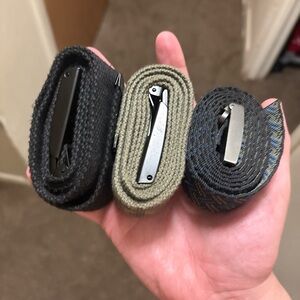 Echo Men's Black, Tan, and Blue Belt Trio